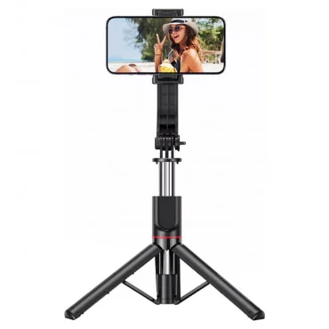 USAMS ZB25601 czarny/black Selfie Stick Tripod