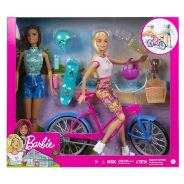 MATTEL Barbie Set sa biciklom i skejtom